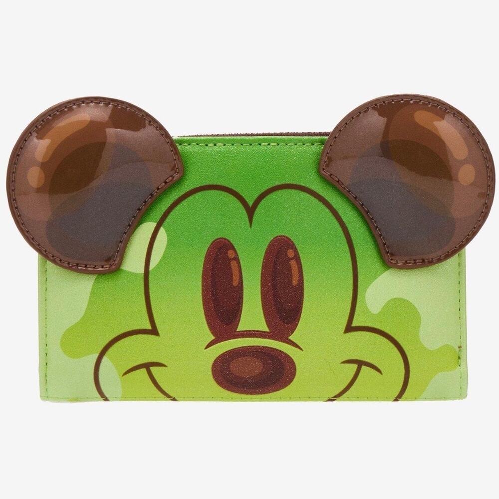 Loungelfy Disney Mickey Mouse Green Tea Boba Figural Wallet NWT